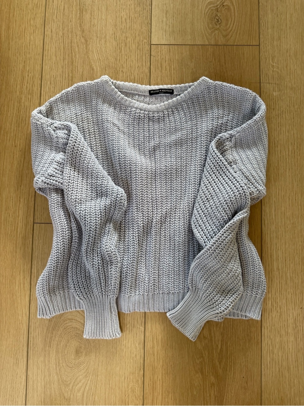Brandy Melville Light Gray Knit Sweater - Women's Crewneck